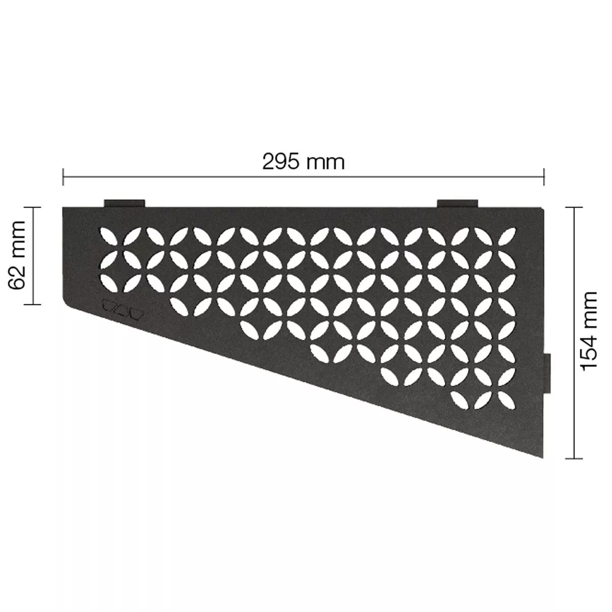 Mensola a muro Mensola per doccia Schlüter quadrata 15,4x29,5 cm floreale antracite