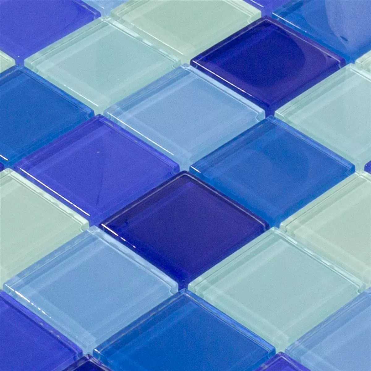 Mosaico Di Vetro Piastrelle Glasgow Blu Mix