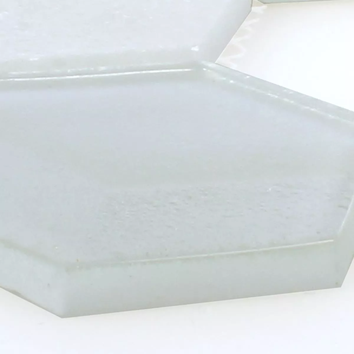 Campione Mosaico Esagono Vetro Pietra Naturale Bianco 3D