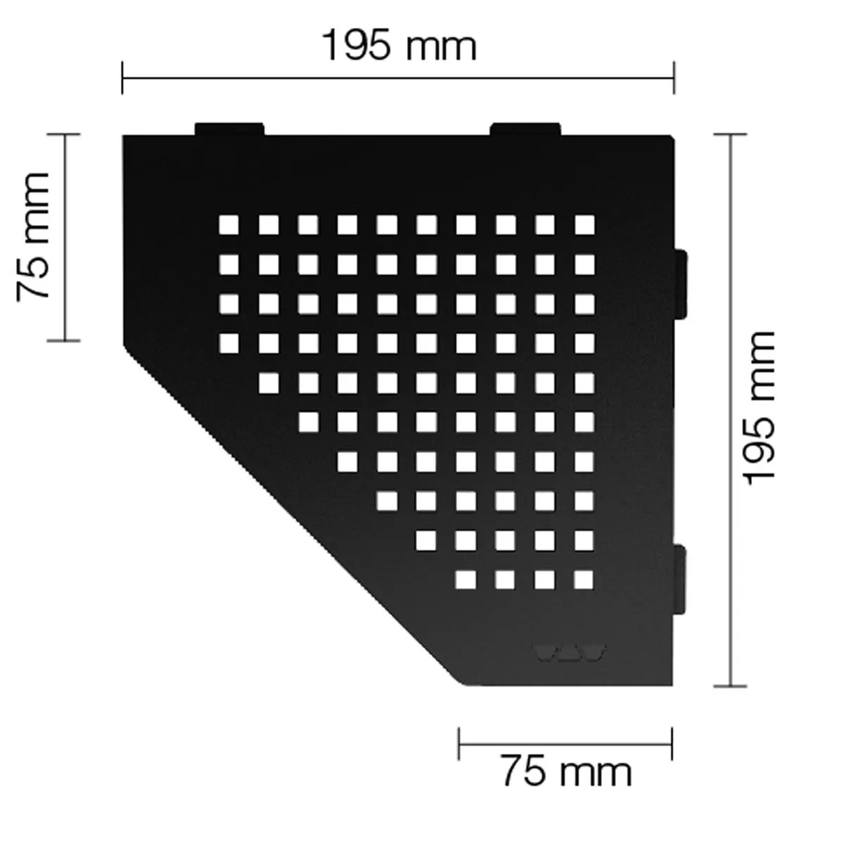 Mensola a muro Mensola per doccia Schlüter 5eck 19,5x19,5 cm Quadrata Grafite