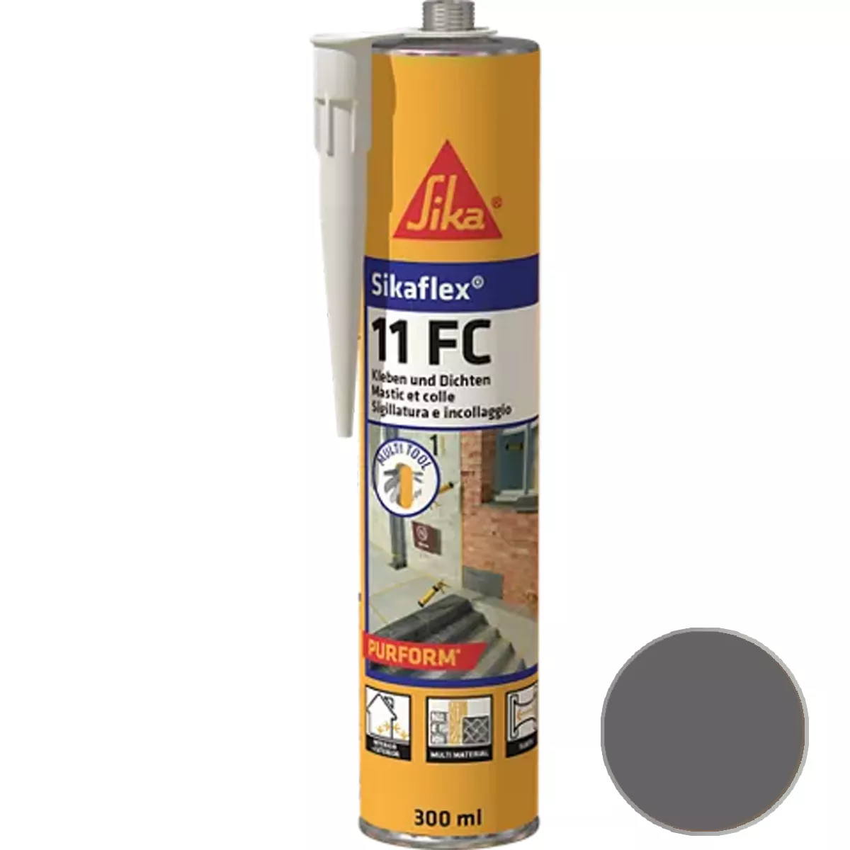 Adesivo e sigillante elastico Sikaflex-11 FC Purform cemento grigio 300 ml
