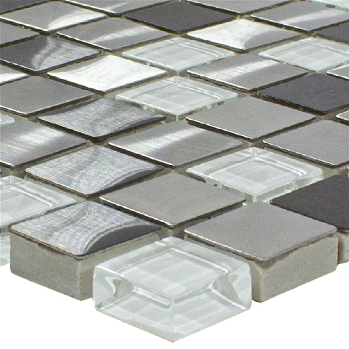 Vetro Metallo Metallo Mosaico Stella Bianco Argento Vetro Metallo Metallo Mosaico Stella Bianco Argento