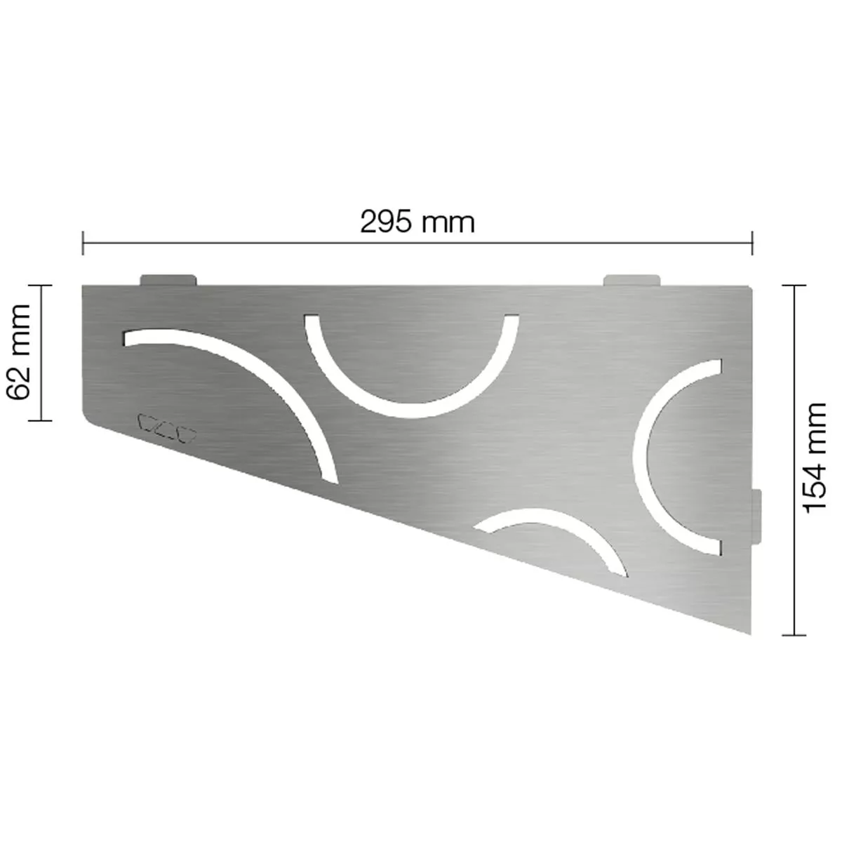 Mensola a muro Mensola per doccia Schlüter quadrata 15,4x29,5 cm Curva argento