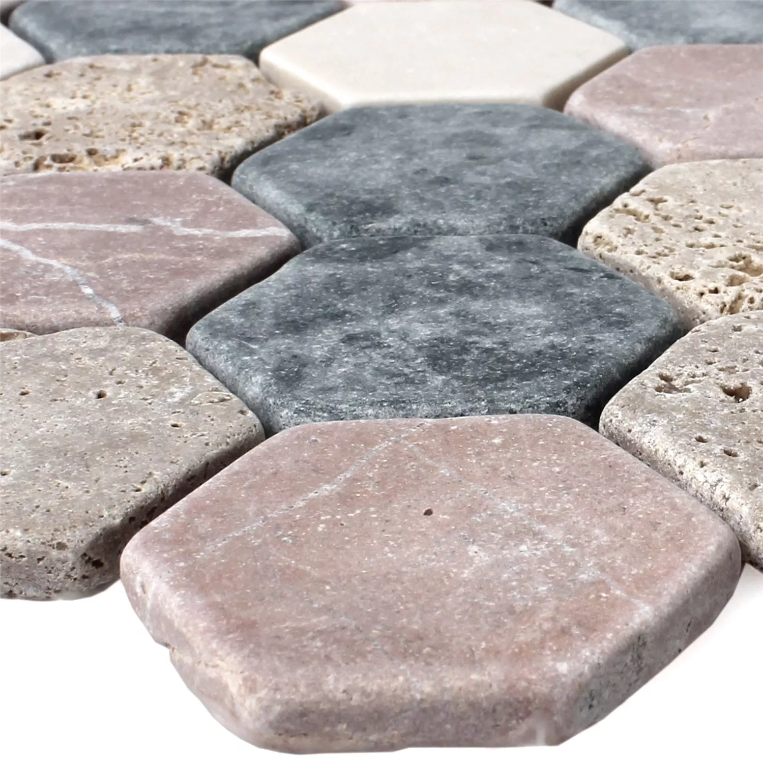 Mosaico Marmo Tarsus Esagono Colorato Mosaico Marmo Tarsus Esagono Colorato