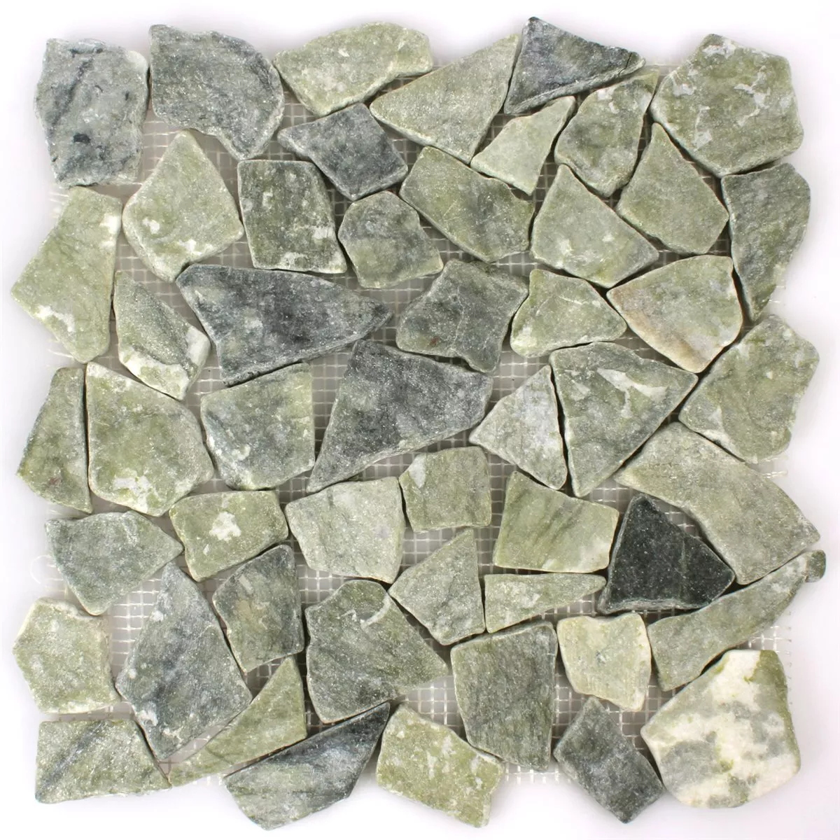 Mosaico Marmo Rotte Piastrelle Grigio Verde