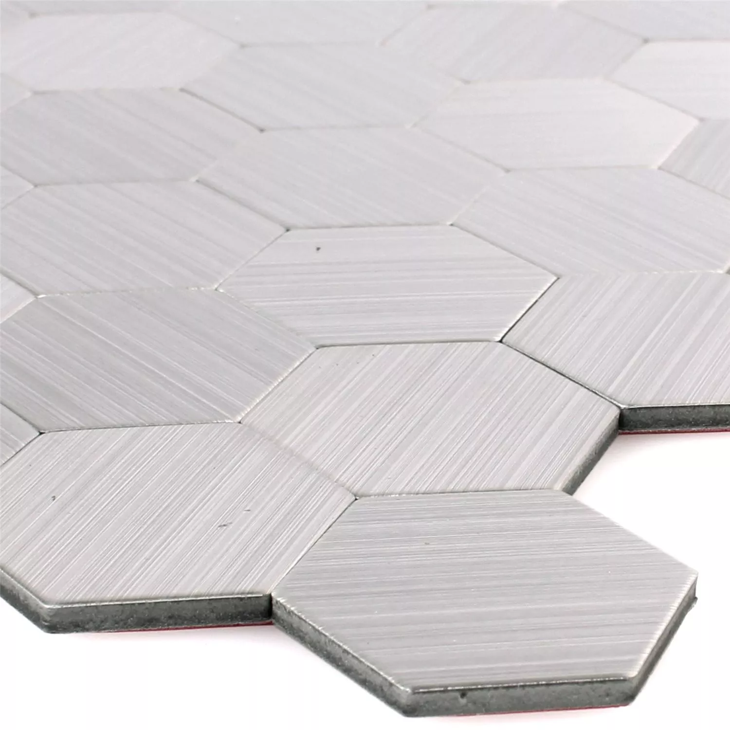 Mosaico Metallo Autoadesivo Mikros Argento Hexagon