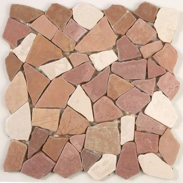 Mosaico Marmo Rotte Piastrelle Rosso Verona Biancone