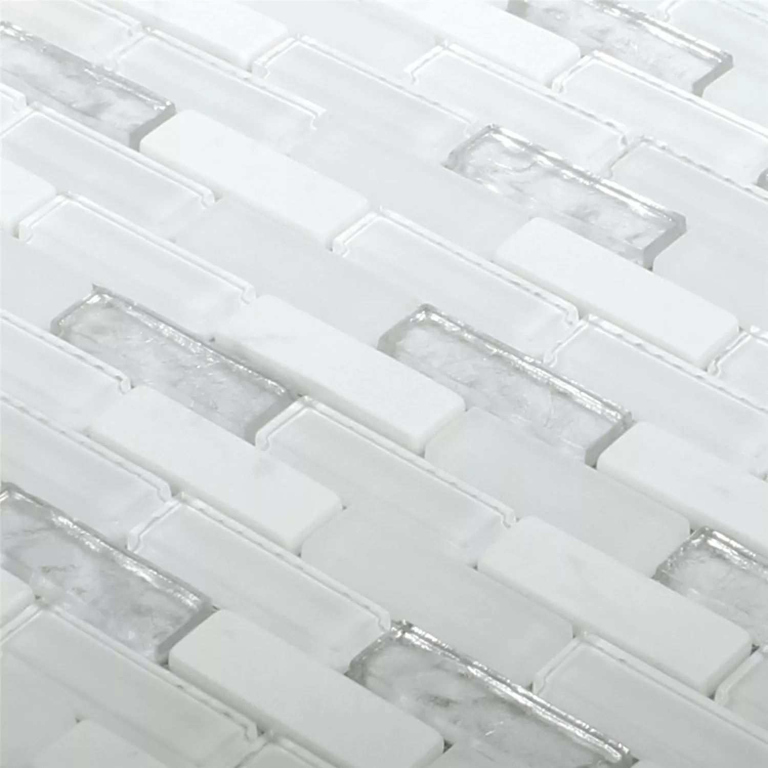 Campione Mosaico Vetro Marmo Civan Bianco Argento