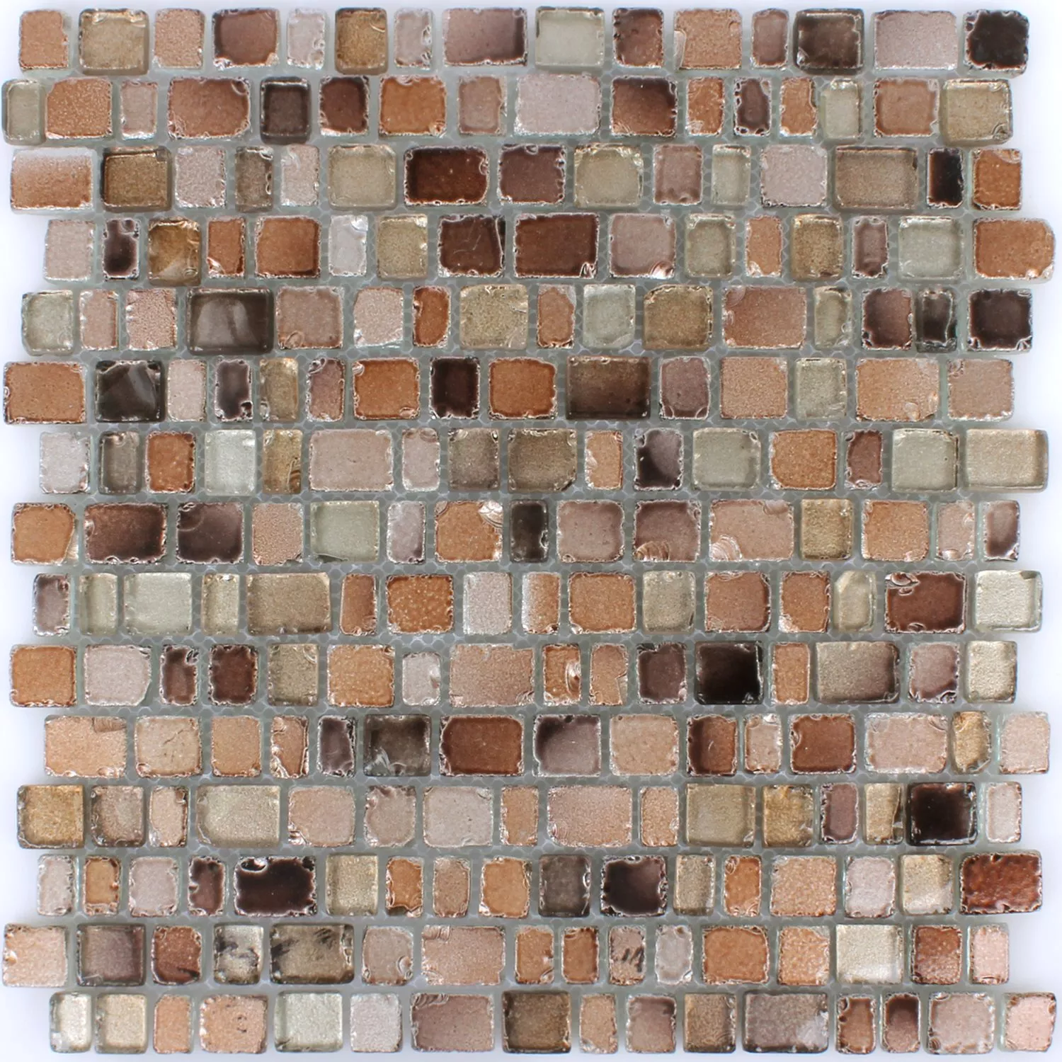 Mosaico Vetro Roxy Marrone Argento