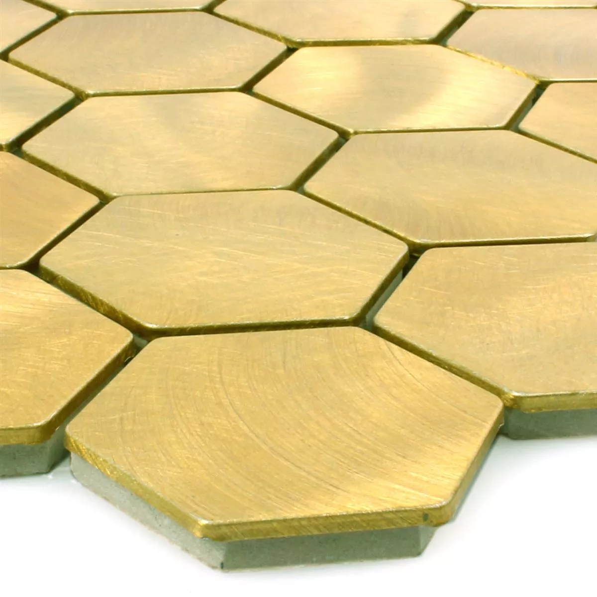Mosaico Alluminio Manhatten Esagono Oro
