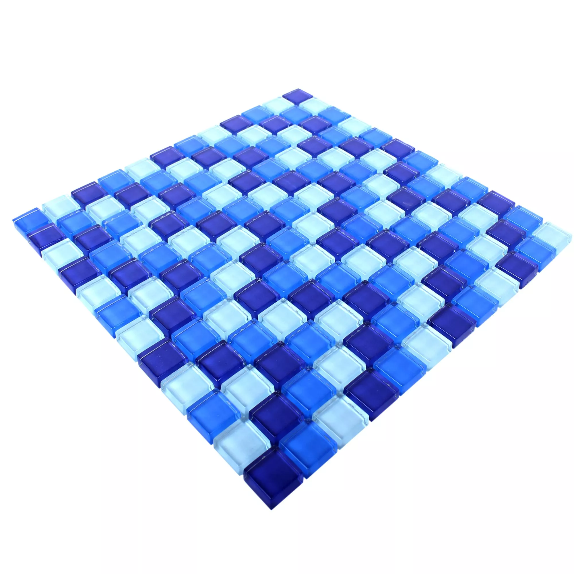 Campione Mosaico Vetro Piastrella Blu Mix 
