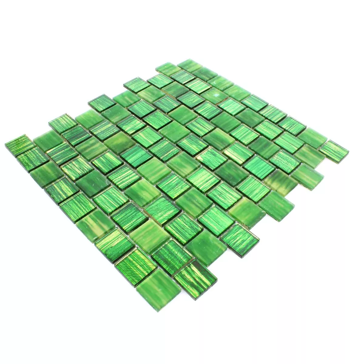 Mosaico Vetro Piastrella Lanzarote Verde Stretto