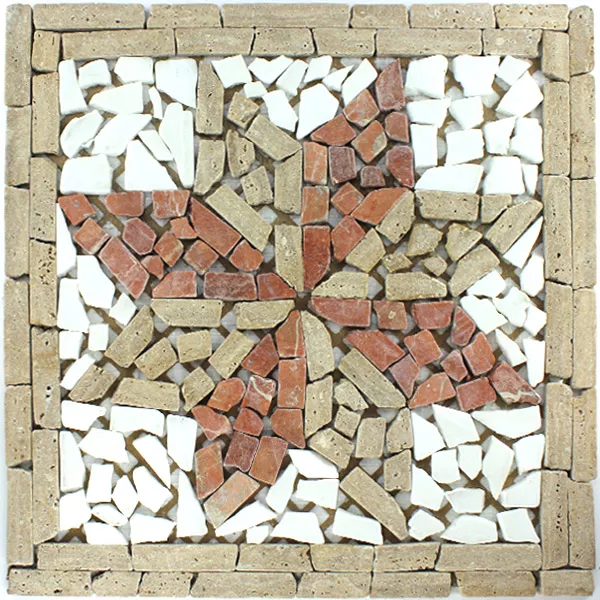 Marmo Rosone 33x33x8mm Marrone Rosso Bianco Marmo Rosone 33x33x8mm Marrone Rosso Bianco