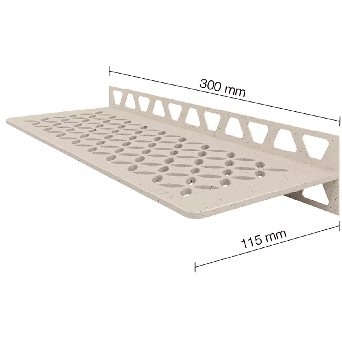 Mensola per doccia Mensola a muro Schlüter rettangolare 30x11,5 cm floreale avorio