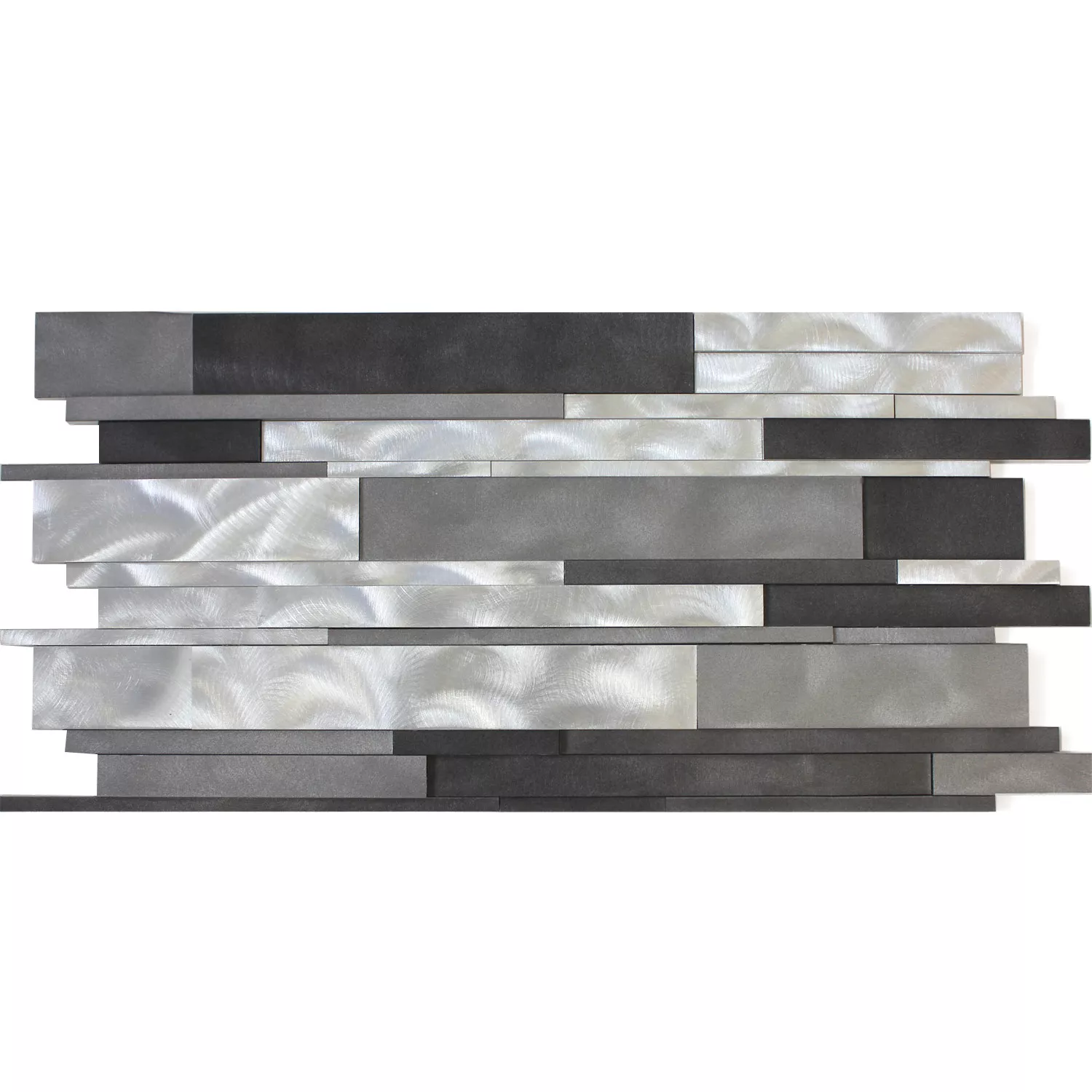 Mosaico Alluminio Metallo Talara Nero Argento 300x600mm Mosaico Alluminio Metallo Talara Nero Argento 300x600mm