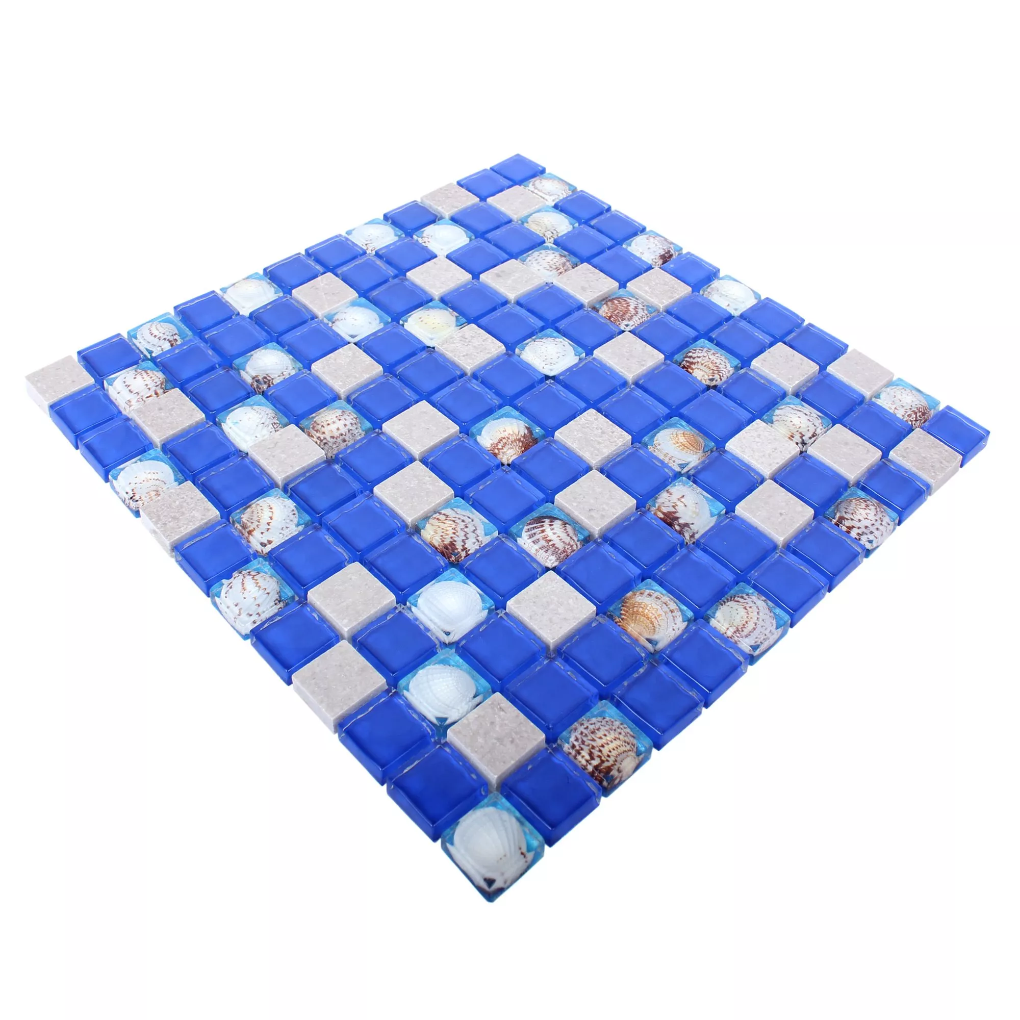 Campione Mosaico Vetro Pietra Naturale Piastrelle Tatvan Blu Grigio