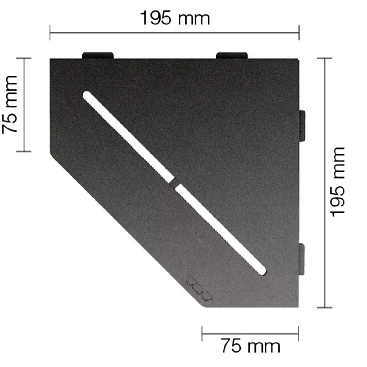 Mensola a muro Mensola per doccia Schlüter 5eck 19,5x19,5 cm Antracite pura