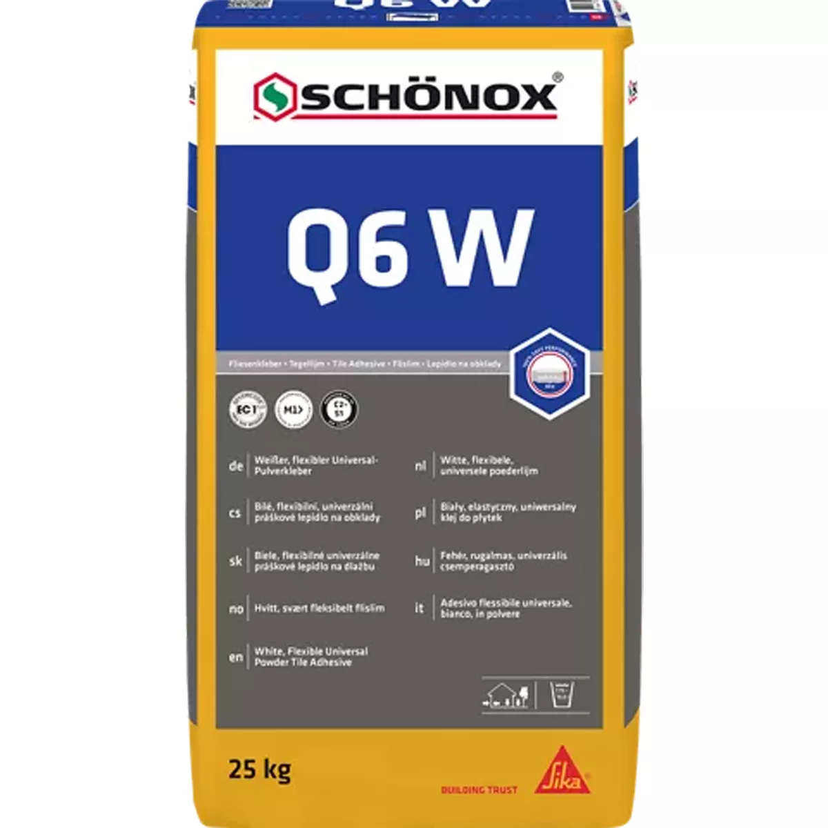 Adesivo Per Piastrelle Schönox Q6 W (wall & Floor) Universale (25Kg) (bianco)