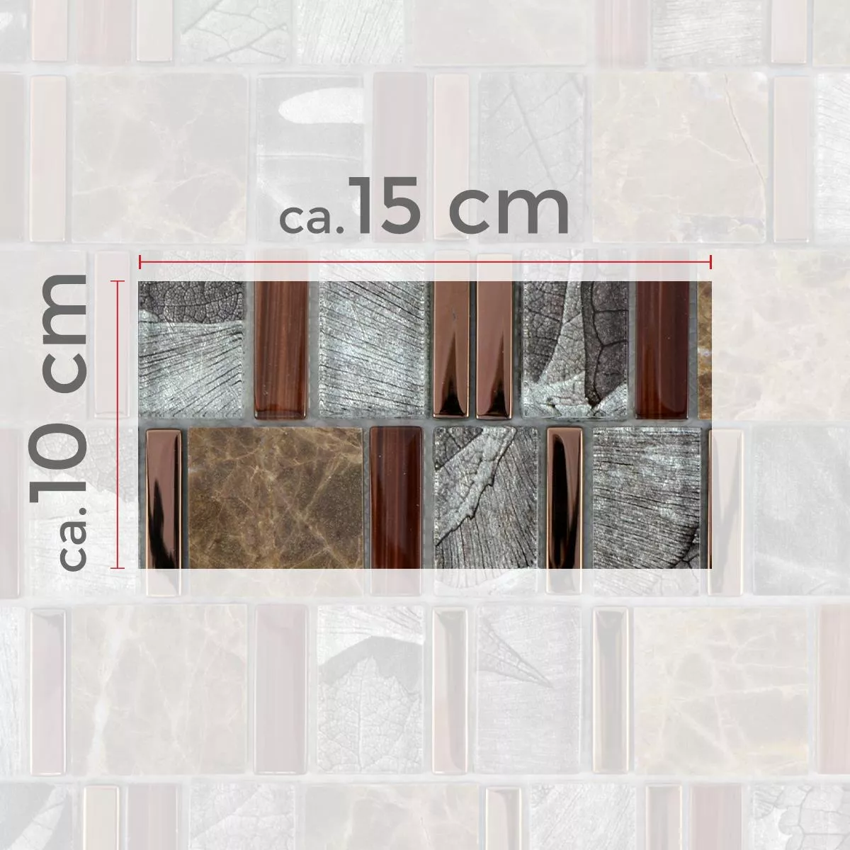 Campione Mosaico Di Vetro Pietra Naturale Piastrelle Hummel Marrone Beige