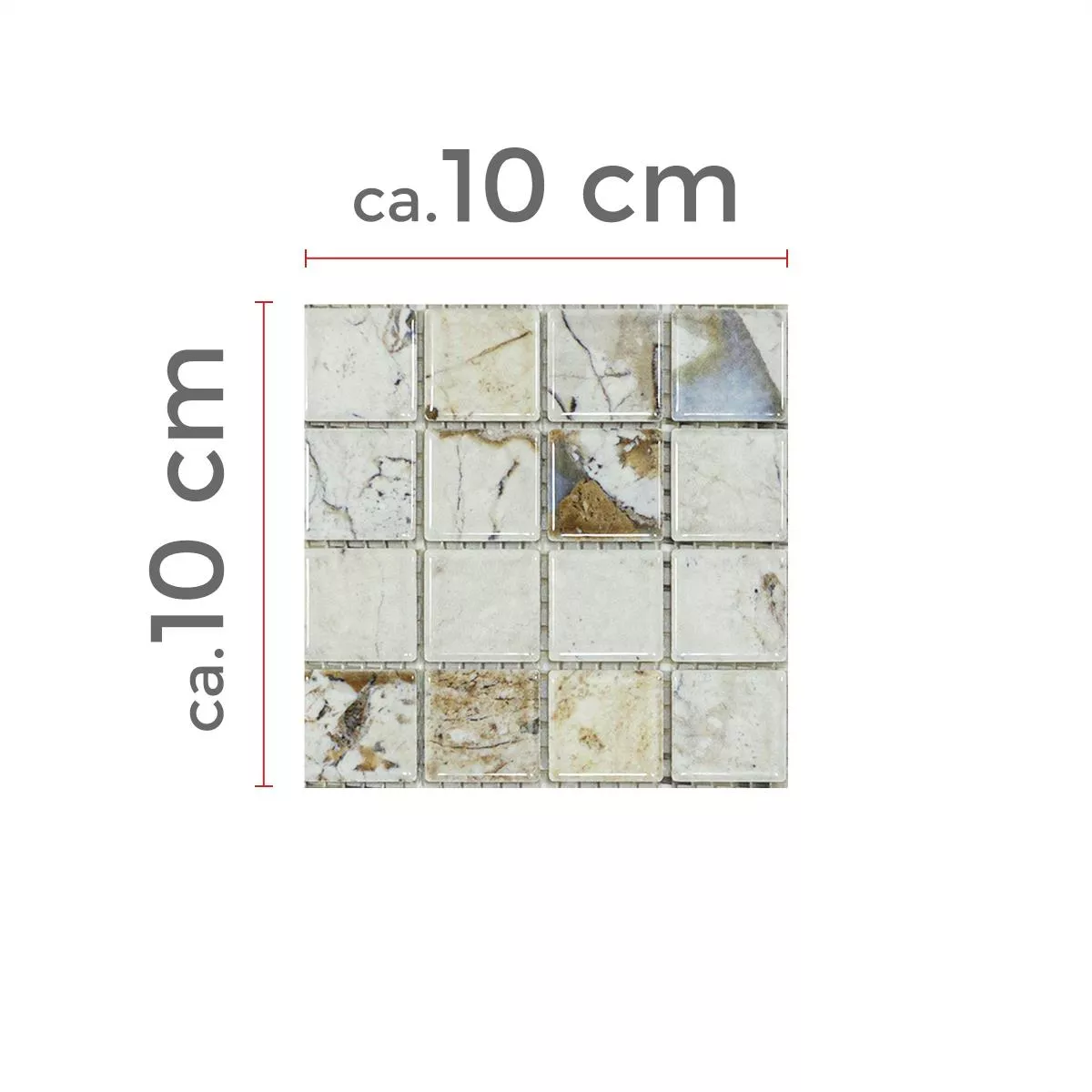 Campione Ceramica Mosaico Piastrelle Elysium Marmo Ottica Beige 23