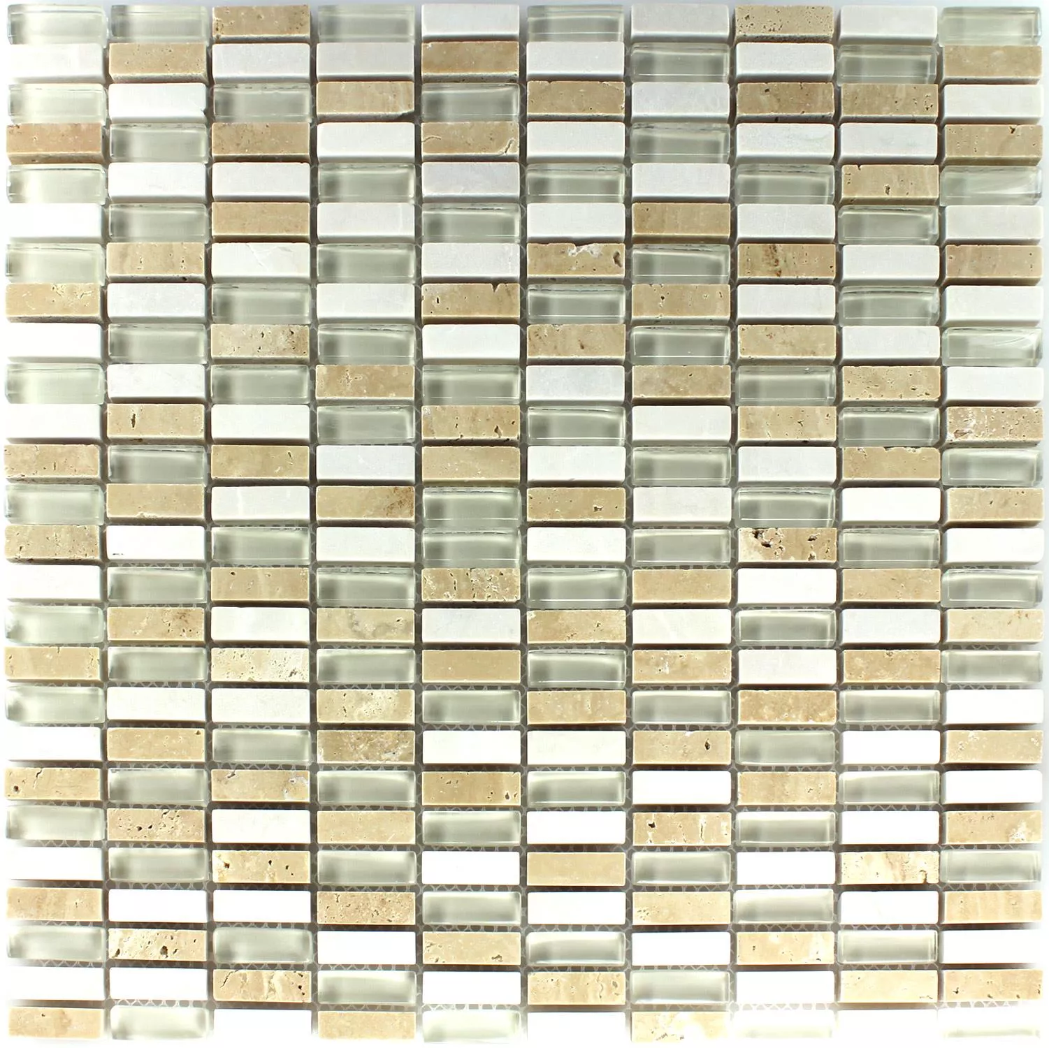 Campione Mosaico Vetro Marmo Beige Mix 