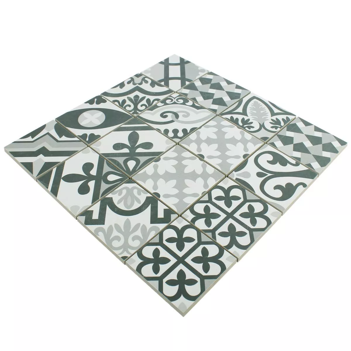 Campione Ceramica Mosaico Retro Piastrelle Utopia Nero Bianco R10/B