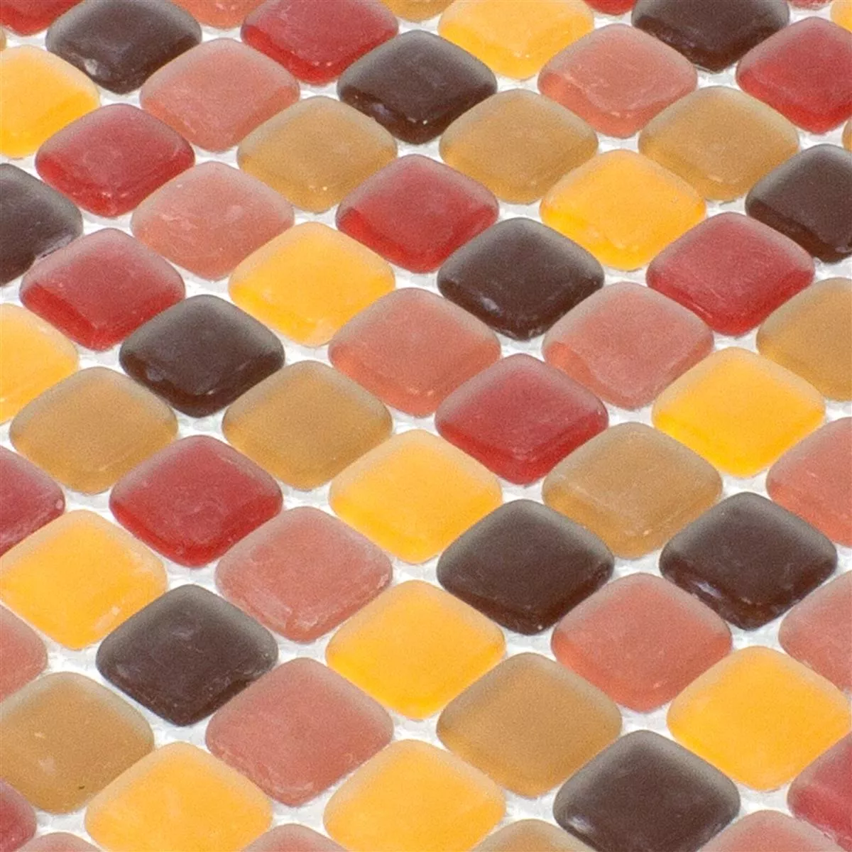 Mosaico Di Vetro Piastrelle Ponterio Frosted Rosso Mix
