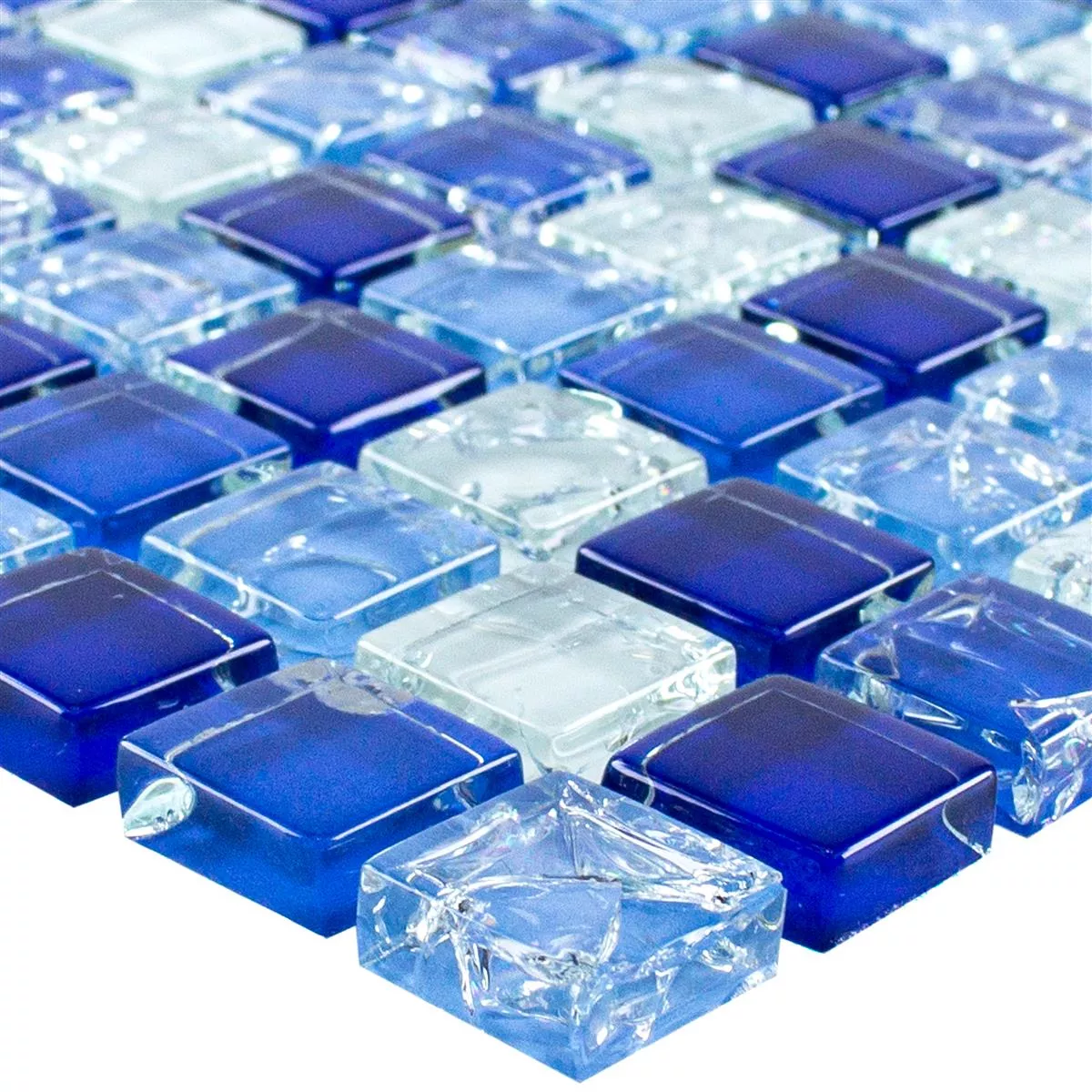 Mosaico Di Vetro Piastrelle Overland Blu Bianco Mosaico Di Vetro Piastrelle Overland Blu Bianco