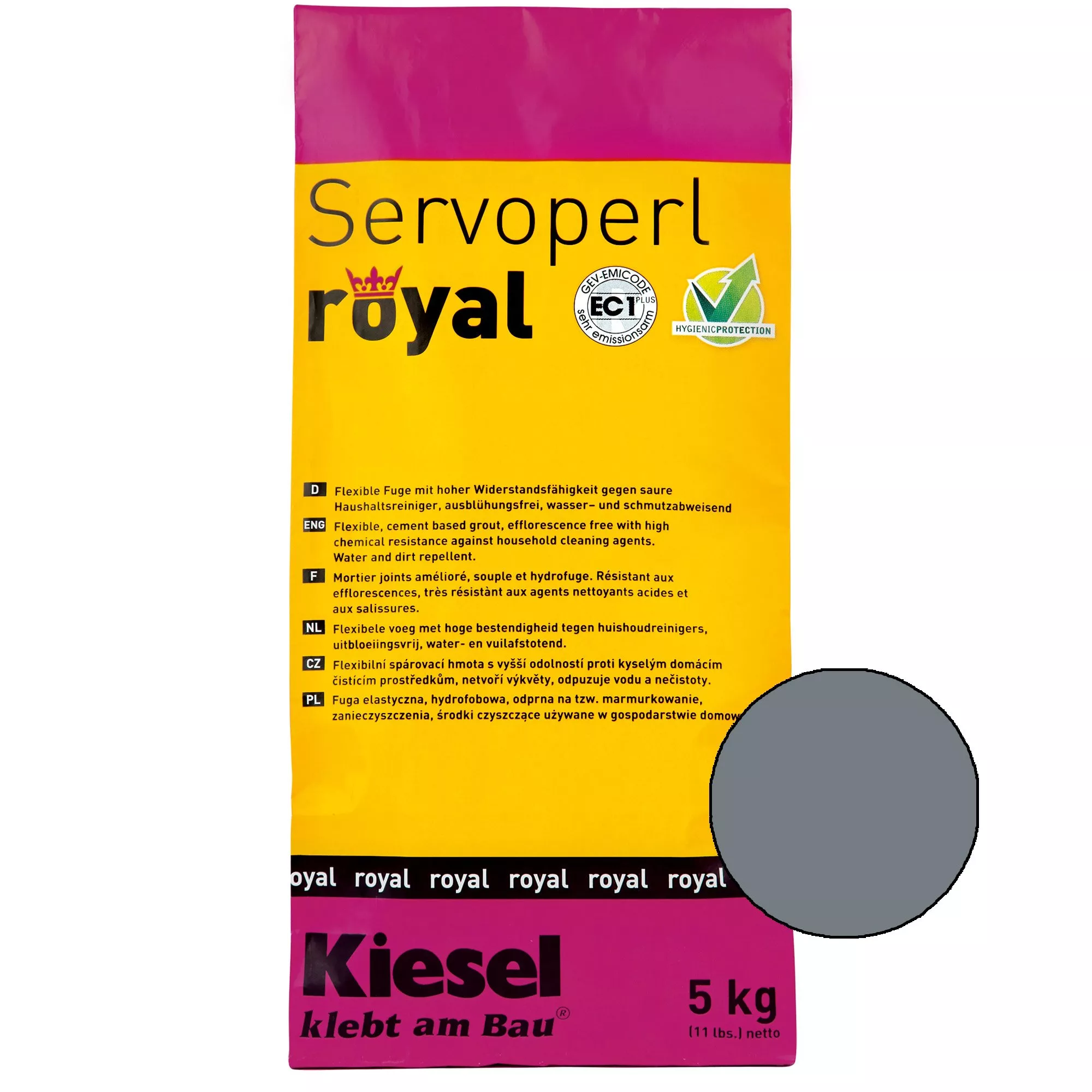 Kiesel Servoperl Royal - Giunto Flessibile, Idrorepellente E Antimacchia (5KG Basalto)