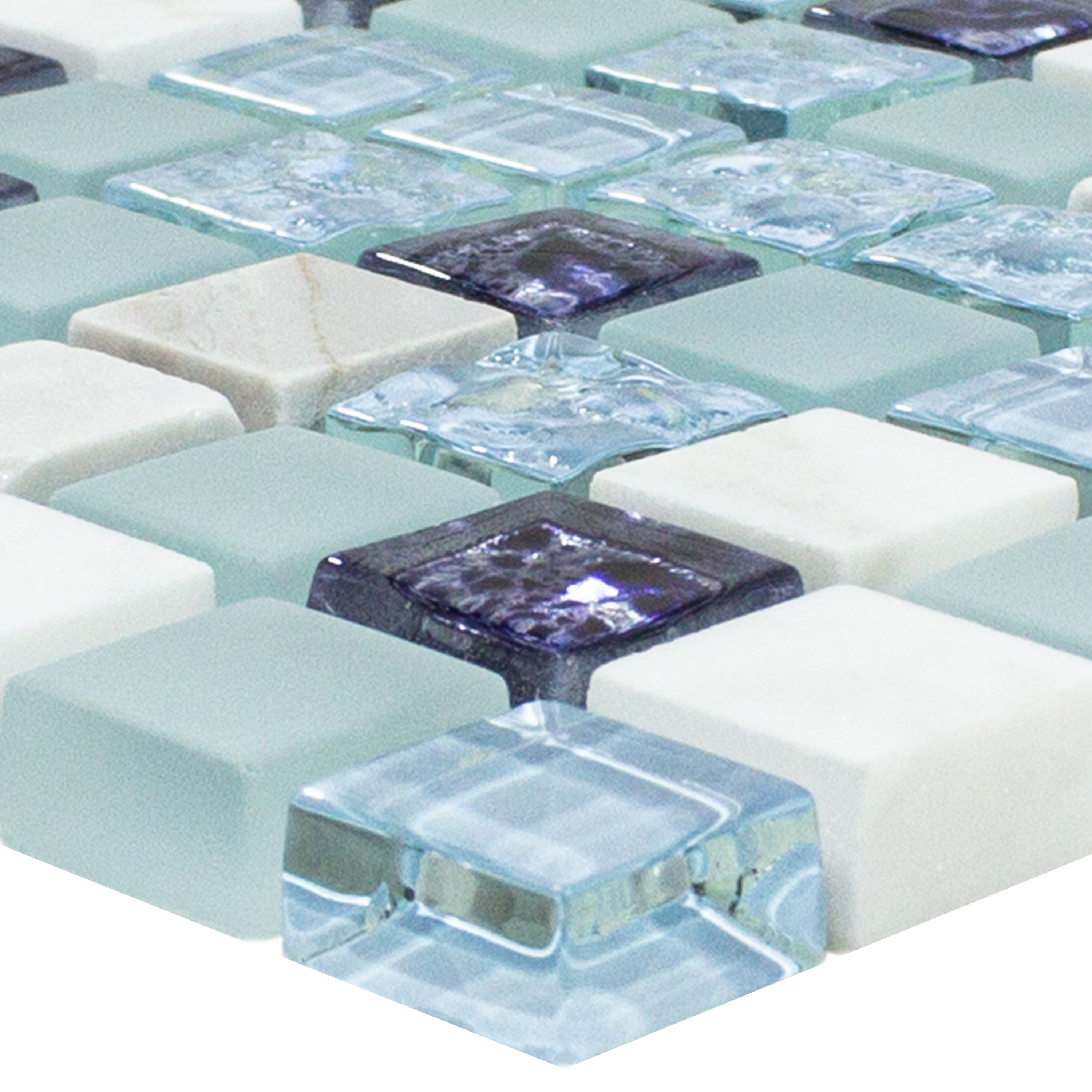 Mosaico Di Vetro Pietra Naturale Piastrelle Manavgat Grigio Blu Brick