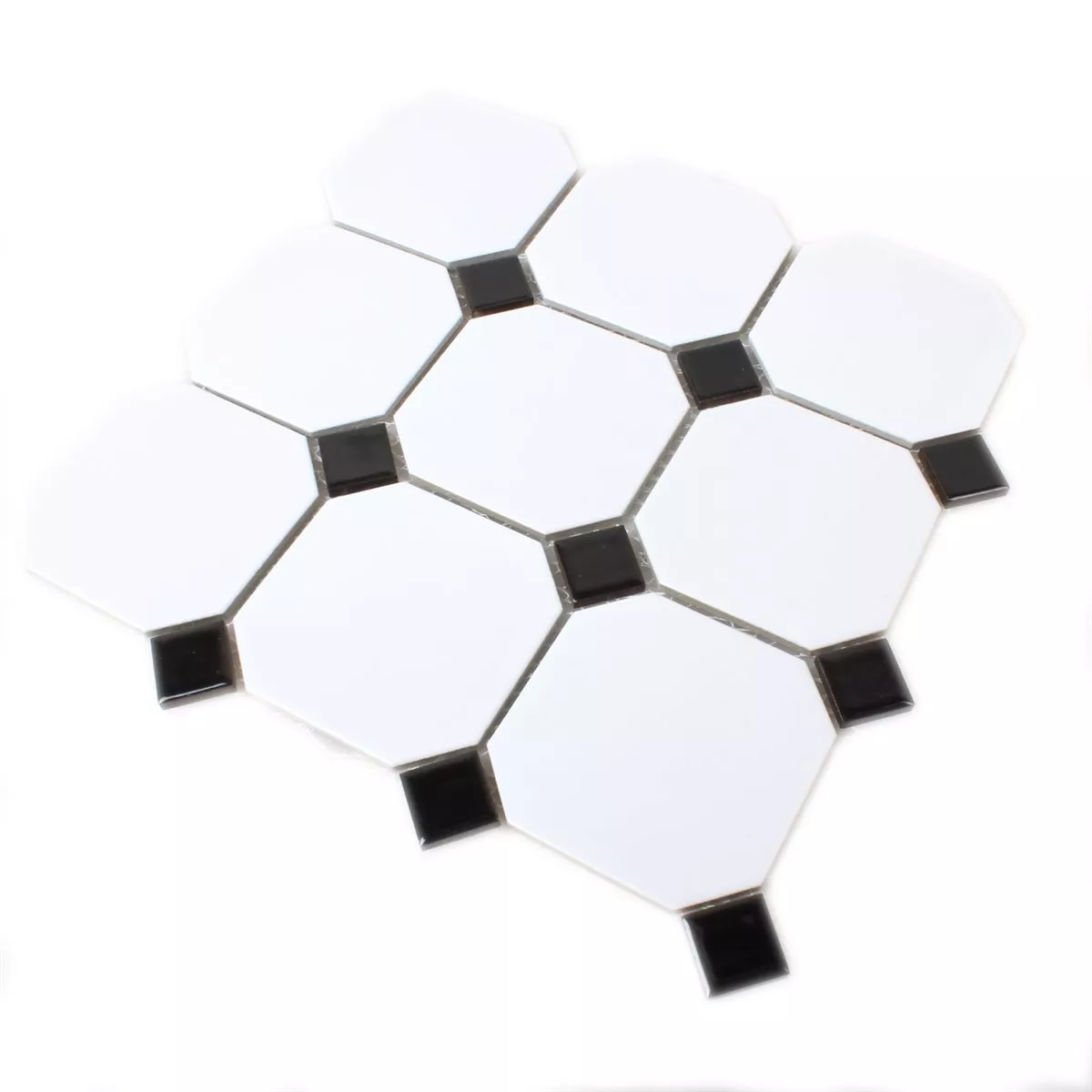 Mosaico Ceramica Octagon Bianco Nero Mix