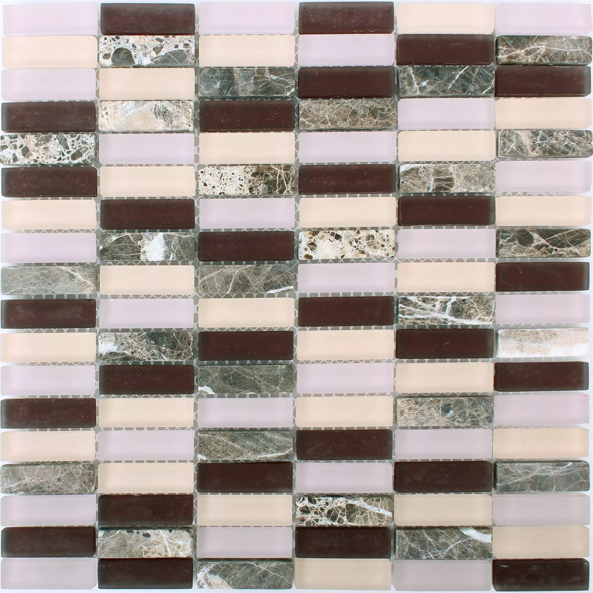 Mosaico Di Vetro Pietra Naturale Piastrelle Conrad Porpora Marrone Beige