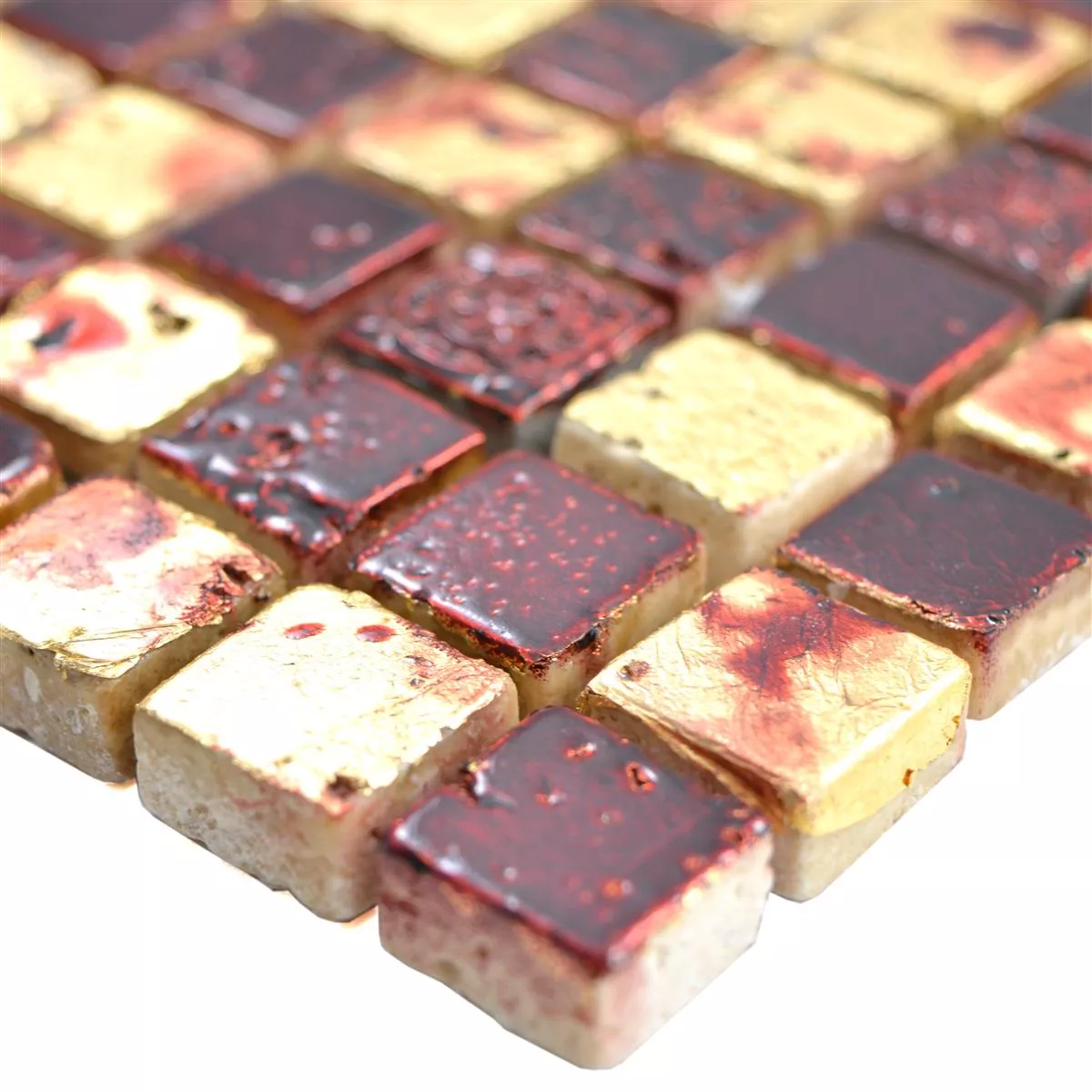 Pietra Naturale Resin Mosaico Lucky Oro Rosso Pietra Naturale Resin Mosaico Lucky Oro Rosso