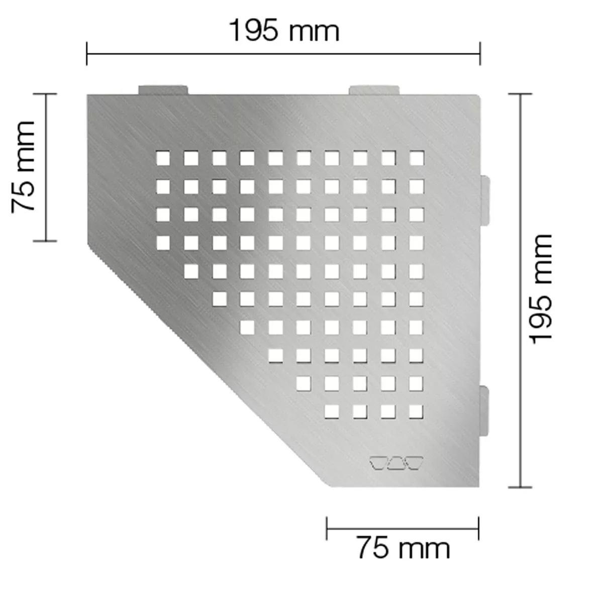 Mensola a muro Mensola per doccia Schlüter 5eck 19,5x19,5 cm quadrata argento