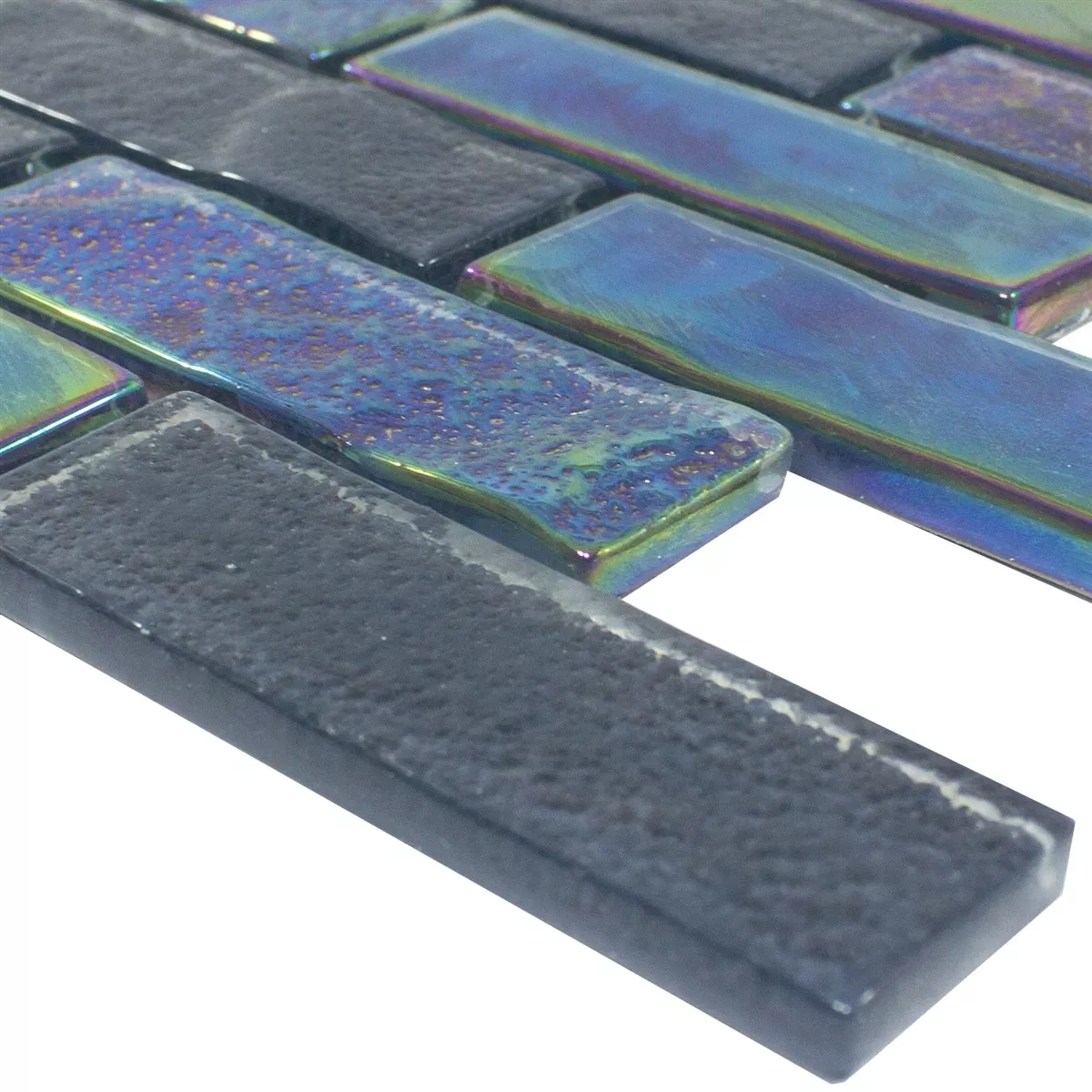 Mosaico Di Vetro Effetto Madreperla LaBrisa Nero Rettangolo