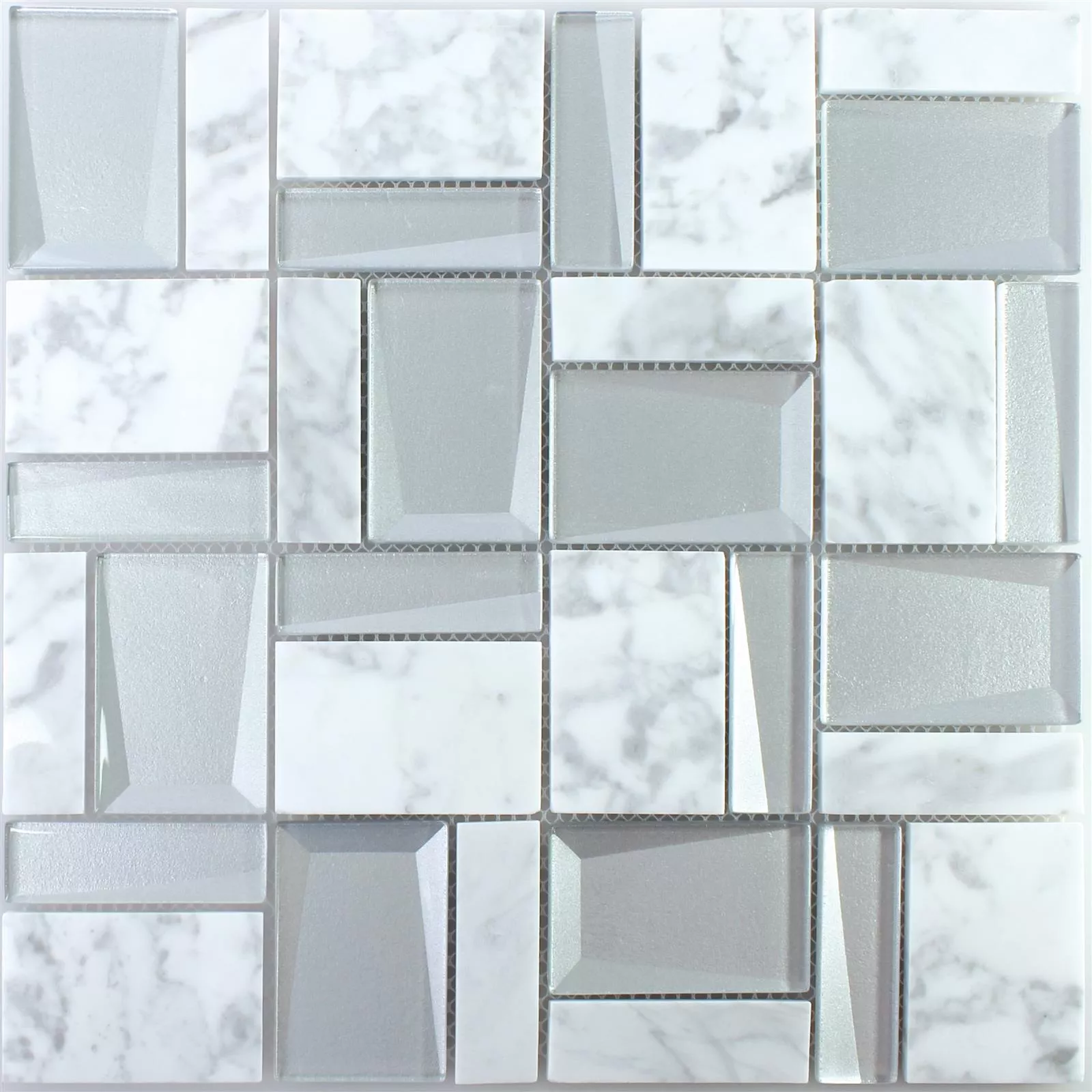Vetro Mosaico In Pietra Naturale Lapseki Bianco Argento