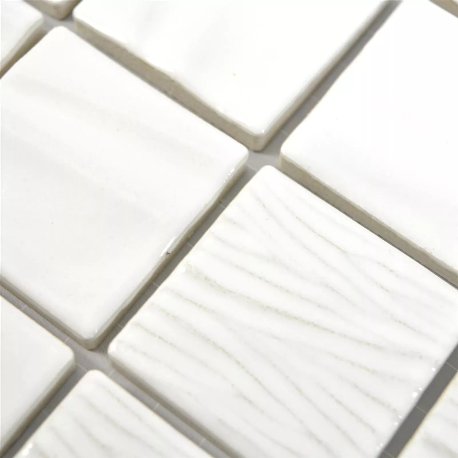 Campione Ceramica Mosaico Piastrelle Rokoko 3D Elegance Bianco