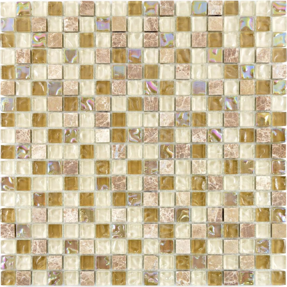 Campione Mosaico Di Vetro Pietra Naturale Piastrelle Nexus Marrone Chiaro Beige