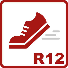 Antiscivolo R12 
Angolo di inclinazione di 27-35°Valore di attrito elevato, ideale per aree come celle frigorifere, caserme dei pompieri o impianti di trattamento delle acque reflue.