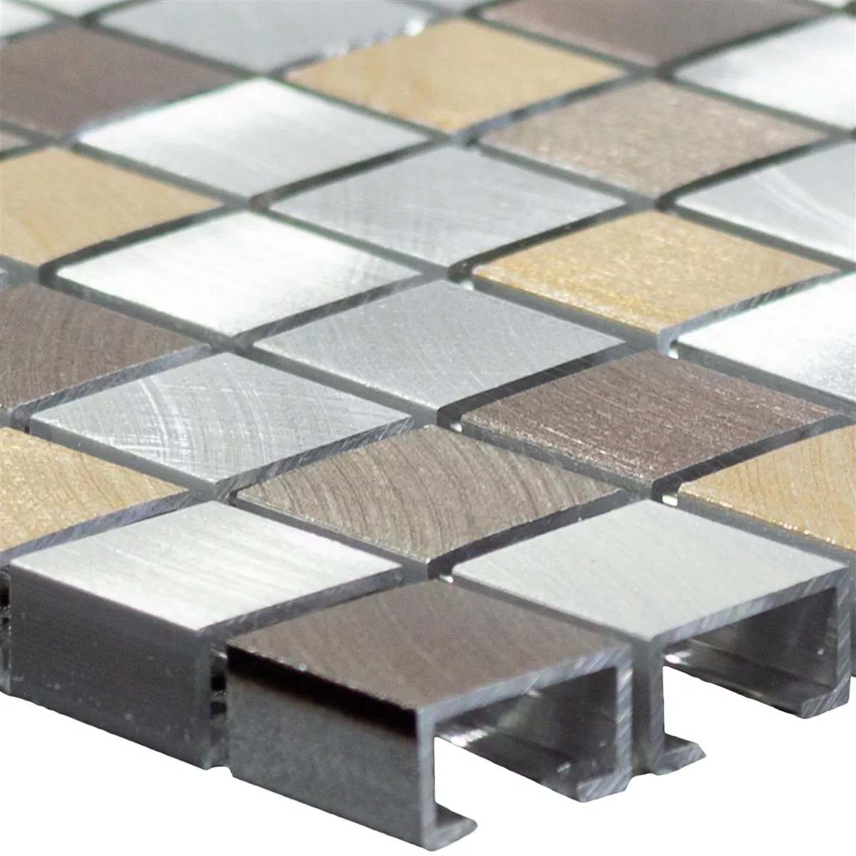 Alluminio Metallo Mosaico Techvisto Marrone Argento Alluminio Metallo Mosaico Techvisto Marrone Argento