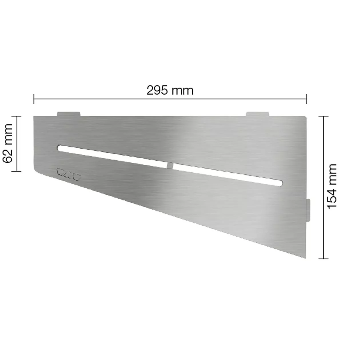 Mensola a muro Mensola per doccia Schlüter quadrata 15,4x29,5 cm argento puro