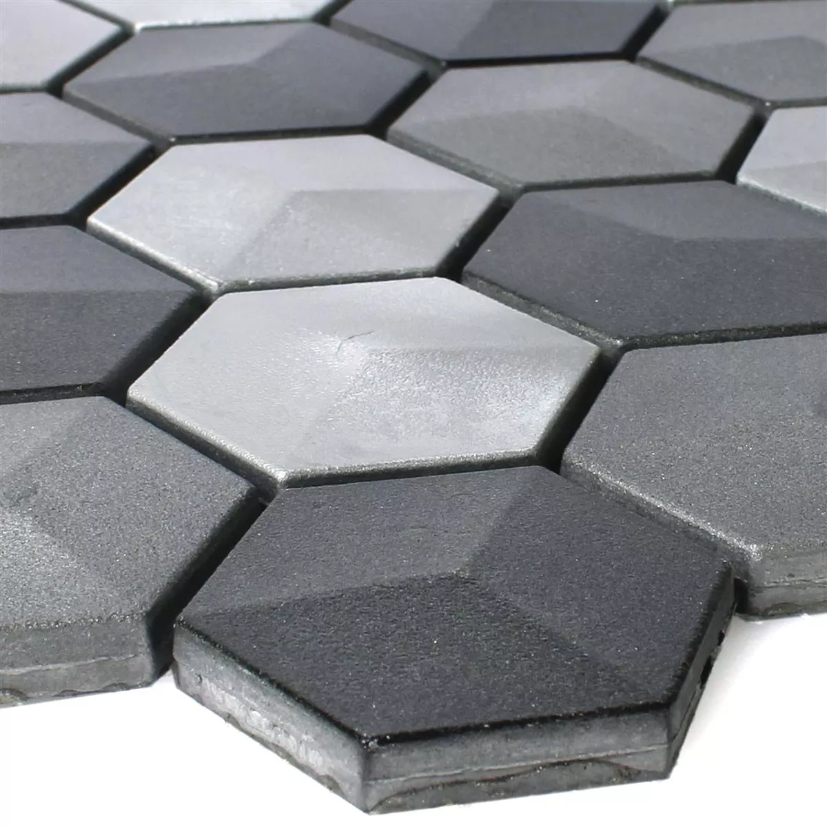 Campione Mosaico Hexagon Kandilo Nero Argento