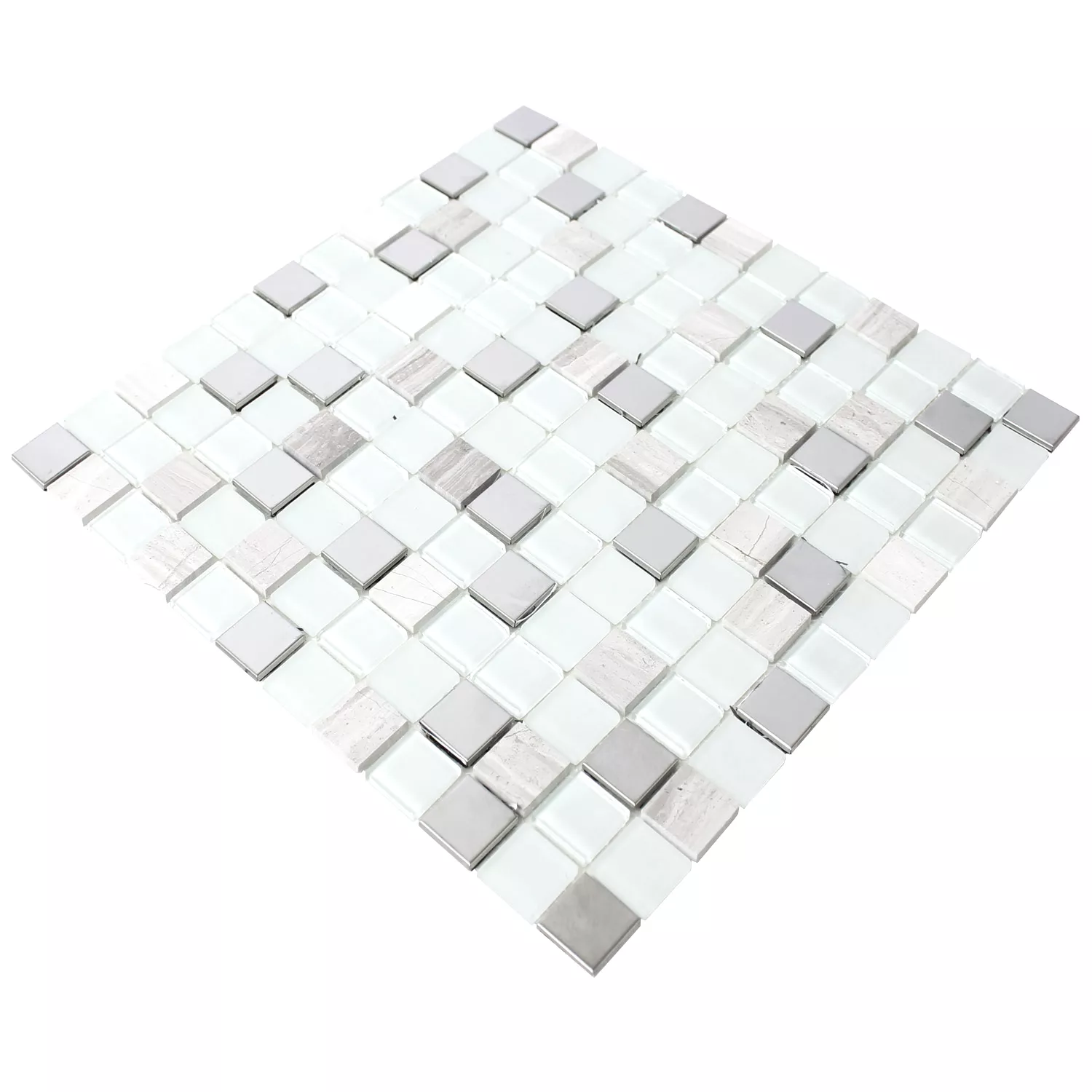 Autoadesivoe Metallo Pietra Mosaico Vetro Bianco