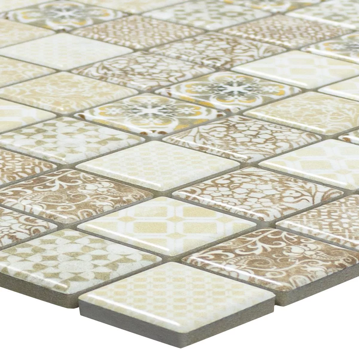 Ceramica Mosaico Piastrelle Fiorenza Ottica Retrò Beige