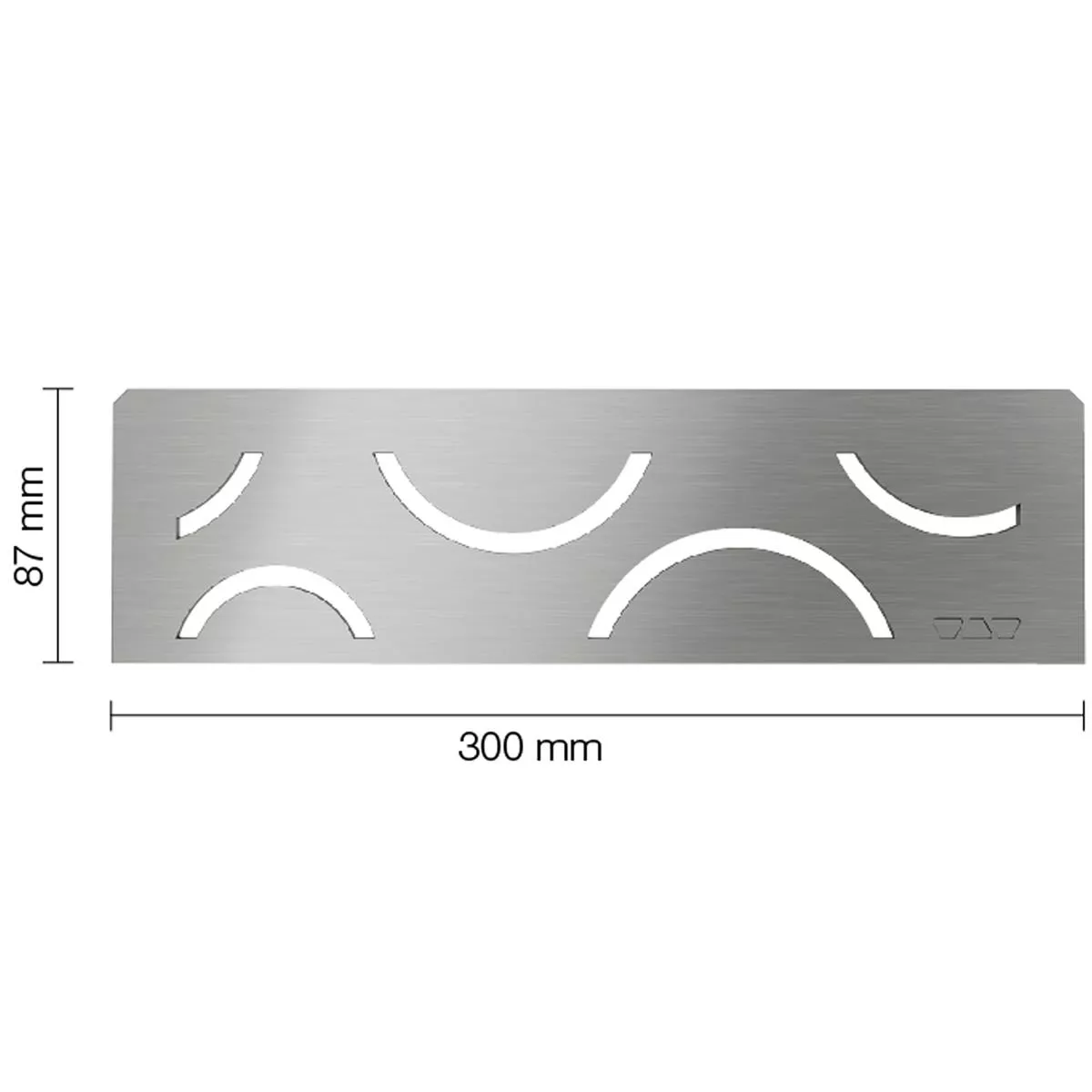 Mensola a muro di nicchia Schlüter rettangolo 30x8,7 cm Curve argento