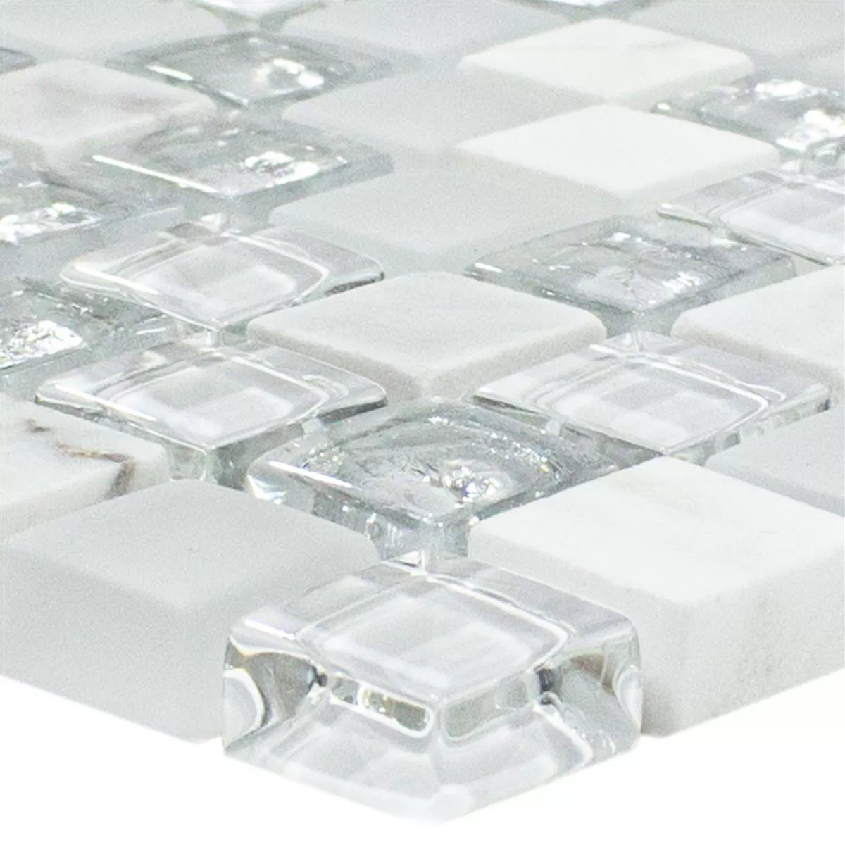 Mosaico Di Vetro Piastrelle Lexington Vetro Mix di Materiali Bianco Mosaico Di Vetro Piastrelle Lexington Vetro Mix di Materiali Bianco