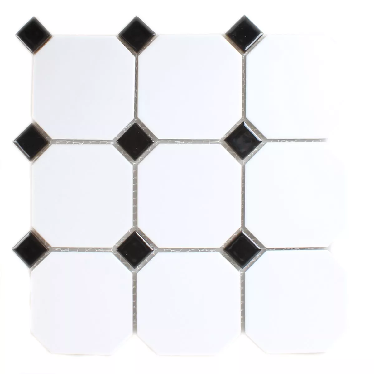Campione Mosaico Ceramica Octagon Bianco Nero Mix