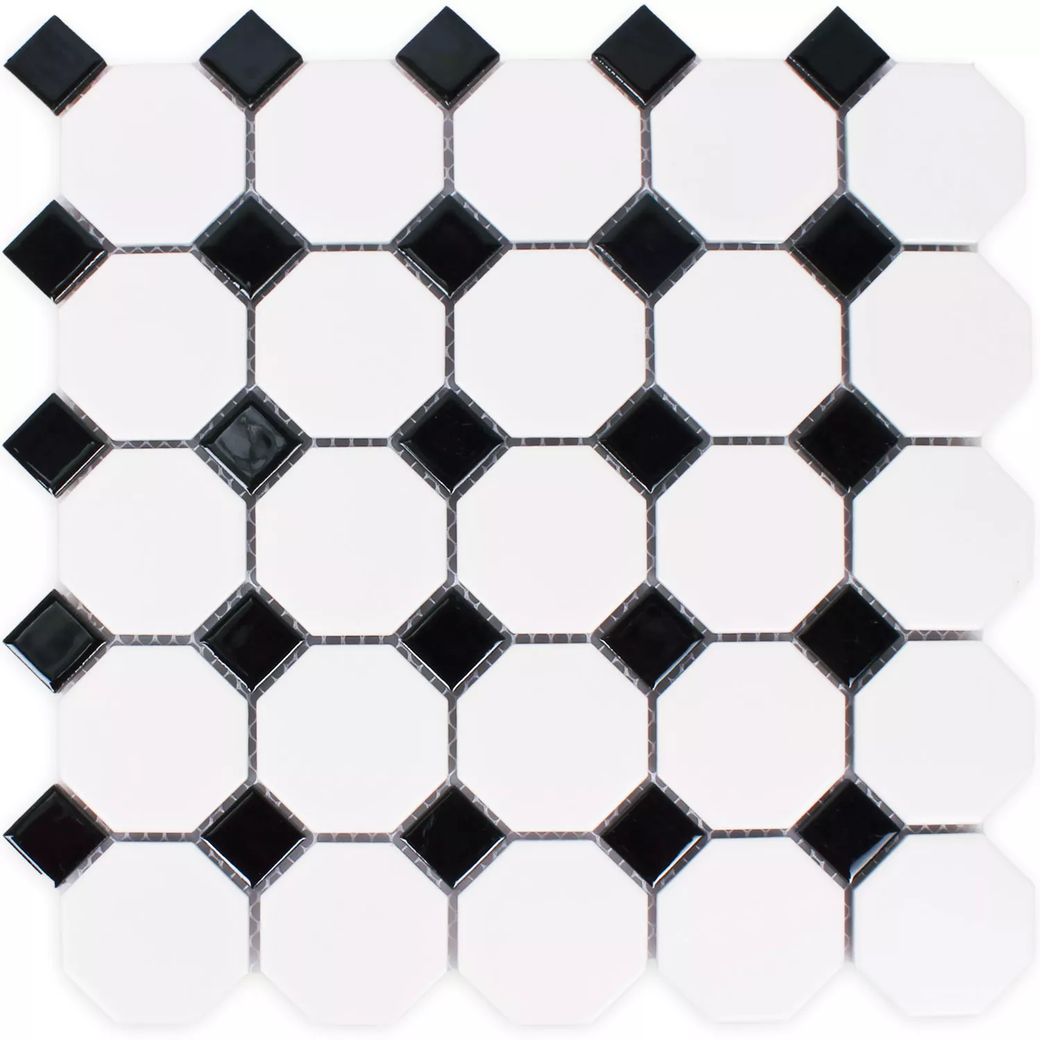 Campione Mosaico Ceramica Octagon Belami Nero Bianco