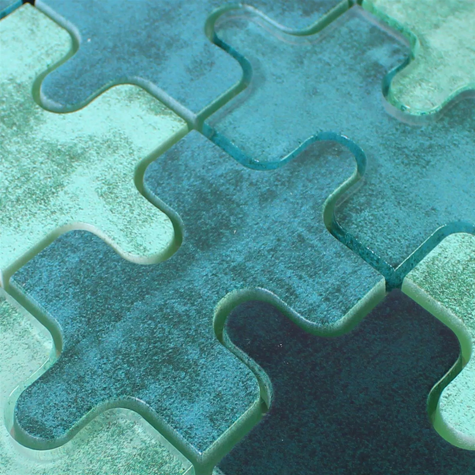 Campione Mosaico Di Vetro Piastrelle Puzzle Verde