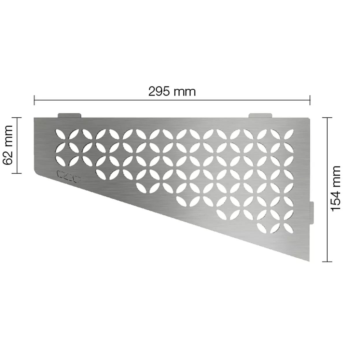 Mensola a muro Mensola per doccia Schlüter quadrata 15,4x29,5 cm floreale argento